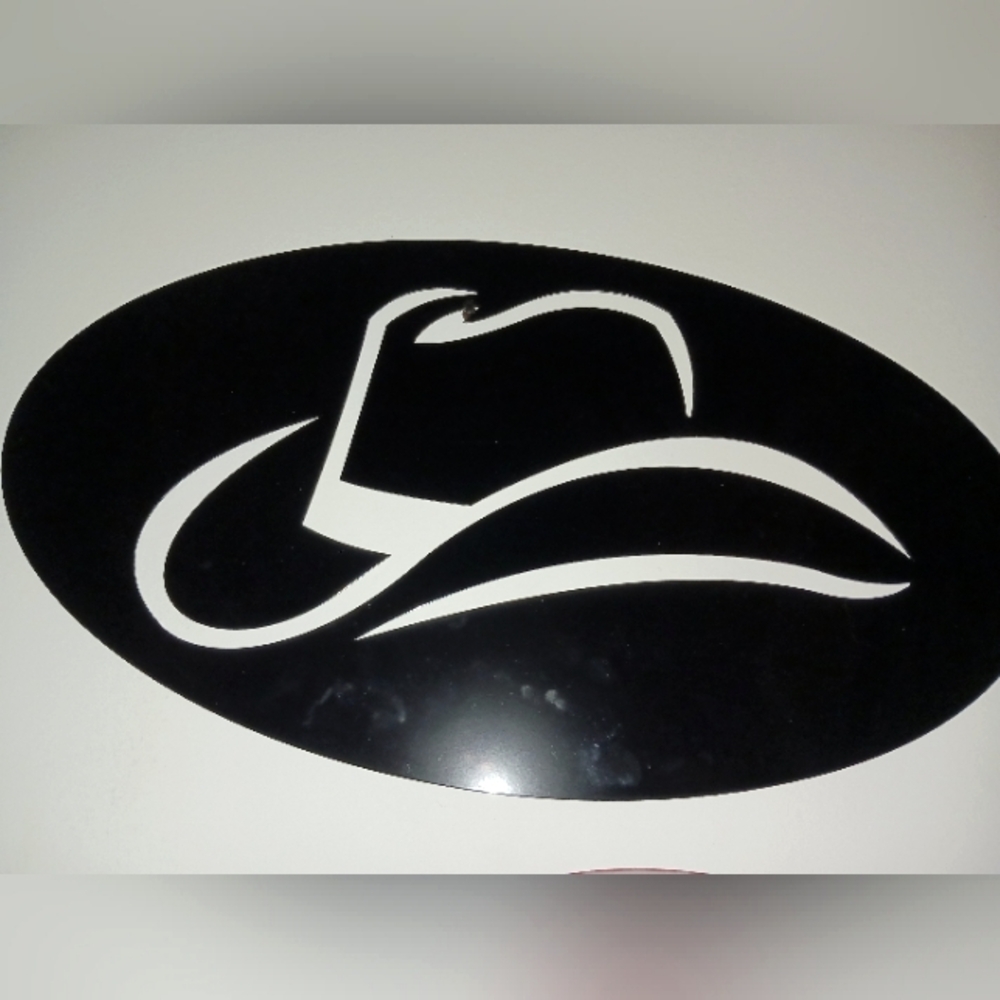 Cowboy hat metal logo